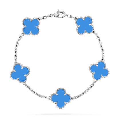 [ORA] CLOVER 5 MOTIF BLUE AGATE BRACELET COLLECTION