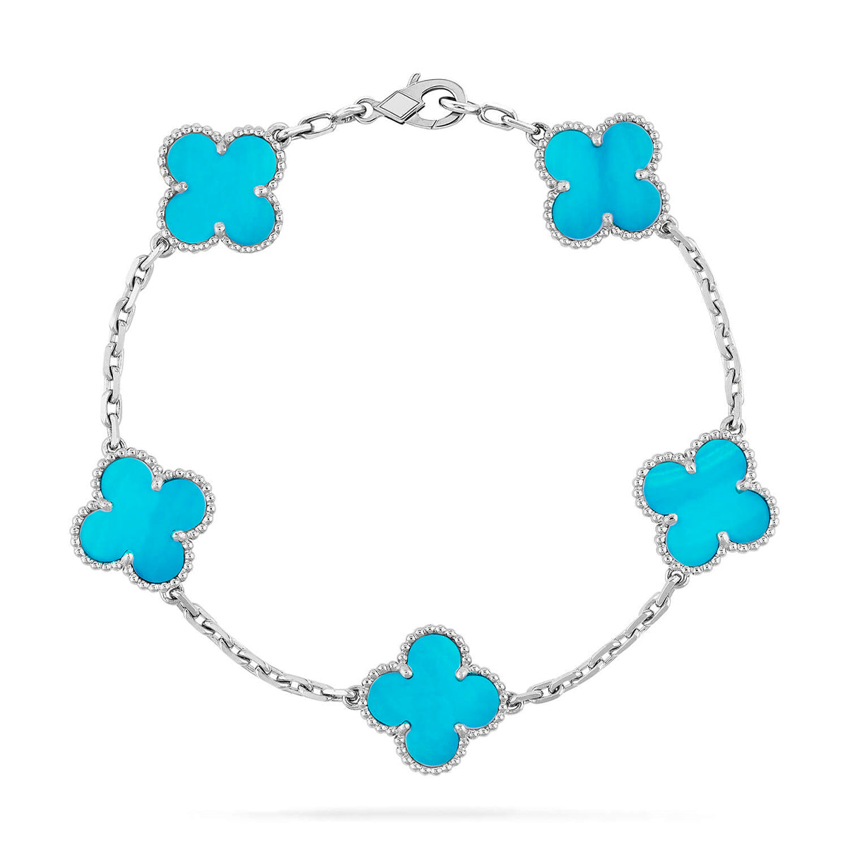 [ORA] CLOVER 5 MOTIF TURQUOISE BRACELET COLLECTION