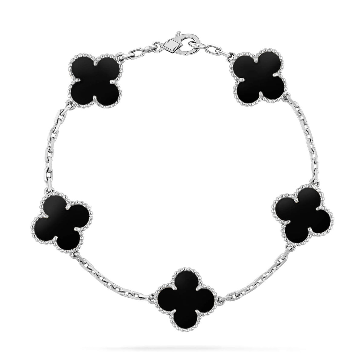 [ORA] CLOVER 5 MOTIF ONYXS BRACELET COLLECTION