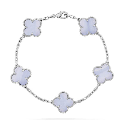 [ORA] CLOVER 5 MOTIF PURPLE CHALCEDONY BRACELET COLLECTION