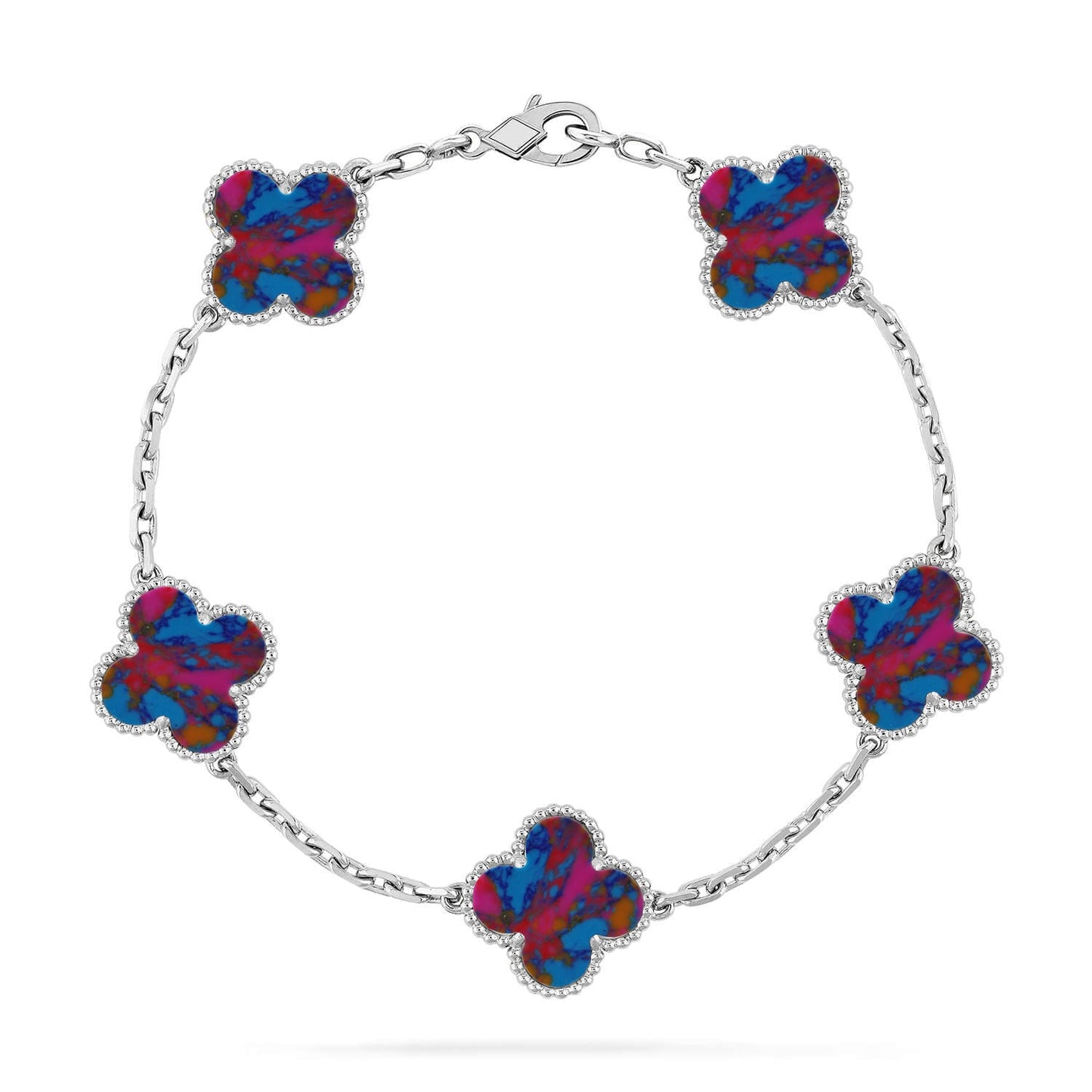 [ORA]CLOVER 5 MOTIF COLOR GEMSTONES BRACELET COLLECTION