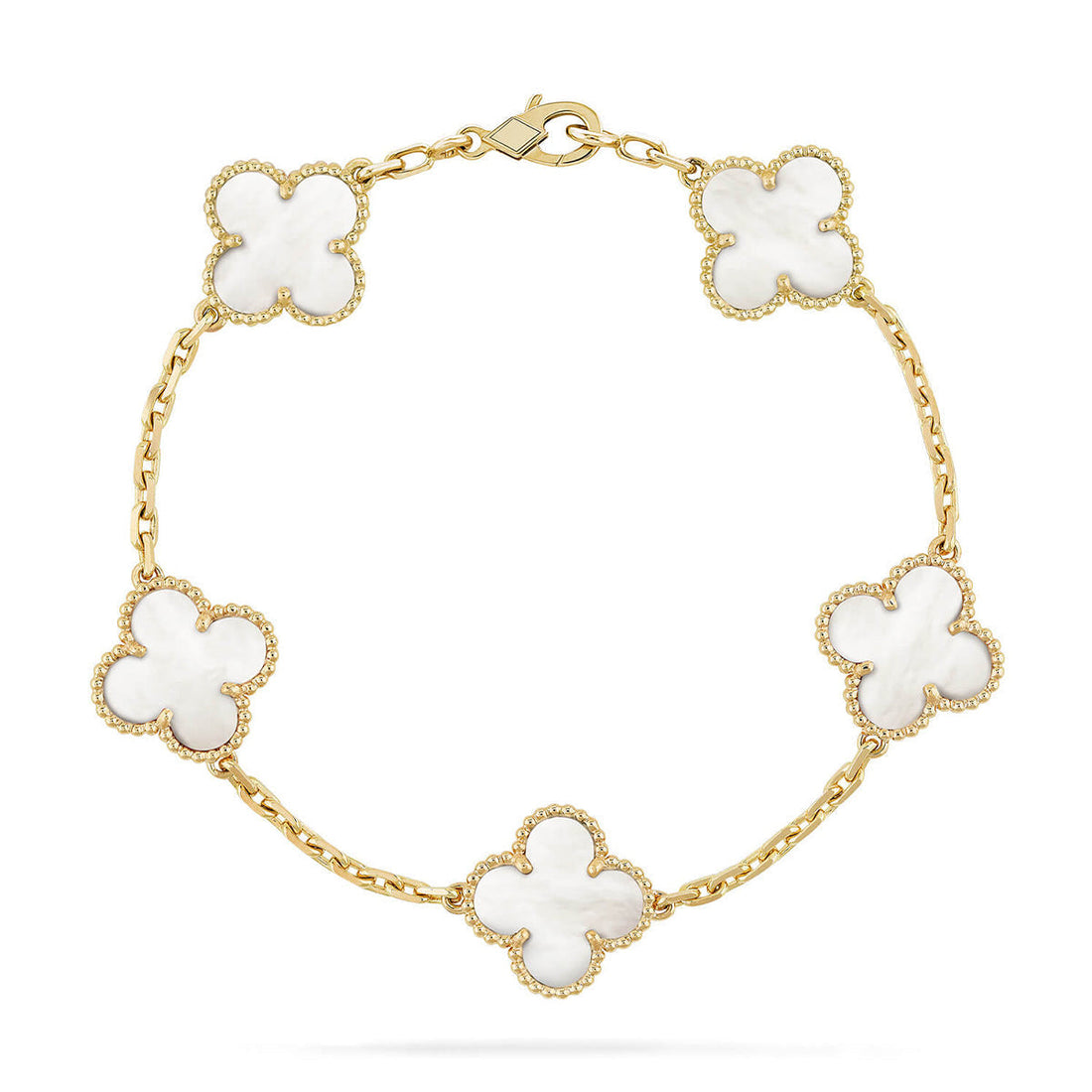 [ORA]CLOVER WHITE PEARL MOP 5 MOTIF BRACELET COLLECTION