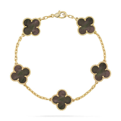 [ORA] CLOVER 5 MOTIF GRAY MOP BRACELET COLLECTION