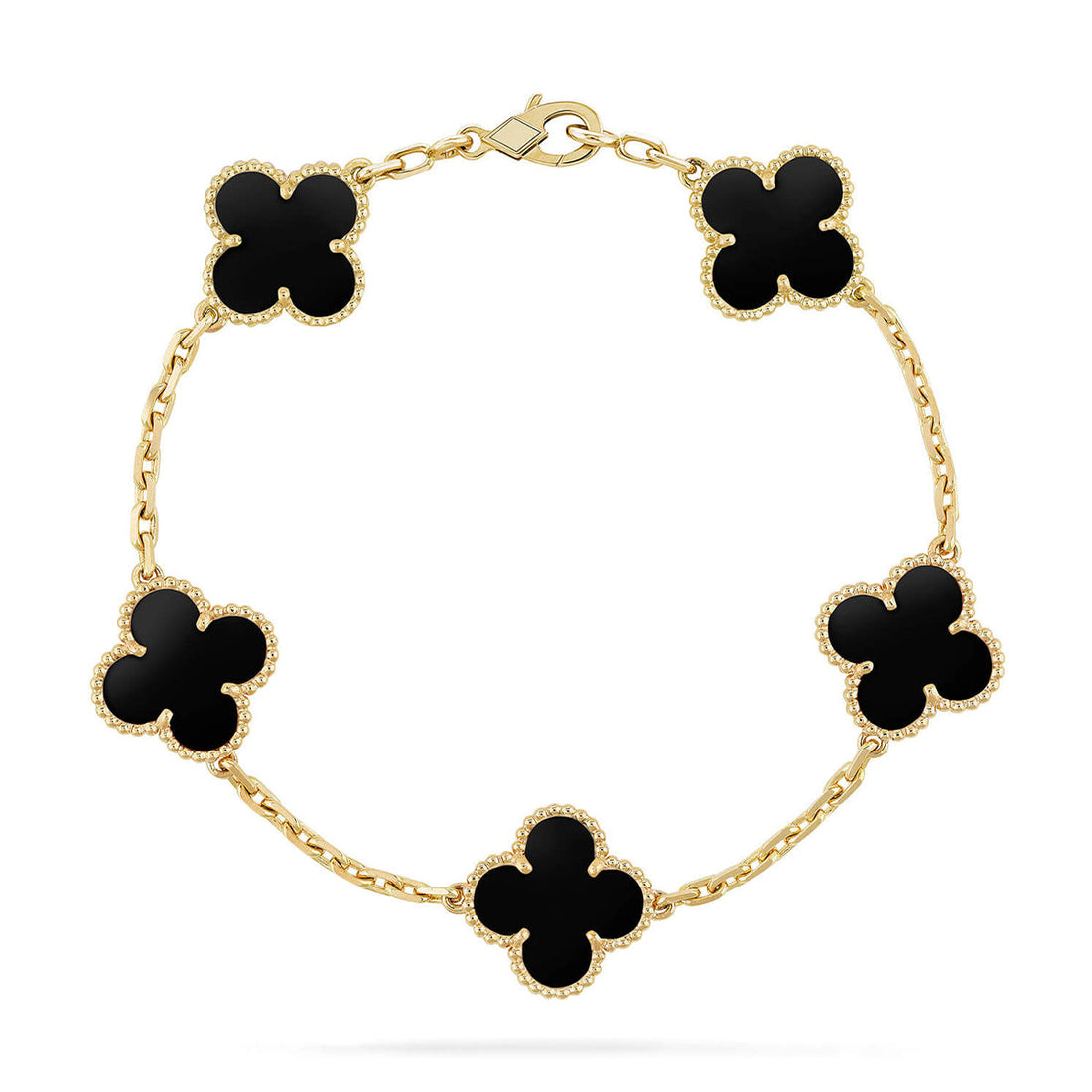 [ORA] CLOVER 5 MOTIF ONYXS BRACELET COLLECTION