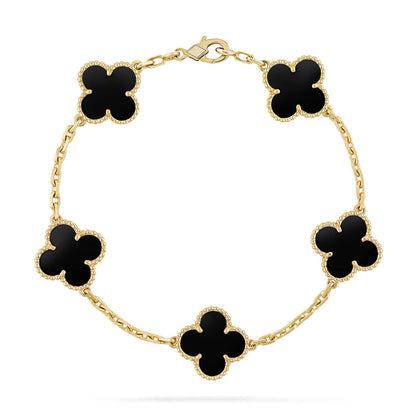 [ORA] CLOVER 5 MOTIF ONYXS BRACELET COLLECTION