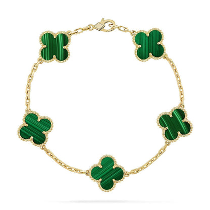 [ORA] CLOVER 5 MOTIF MALACHITE BRACELET COLLECTION