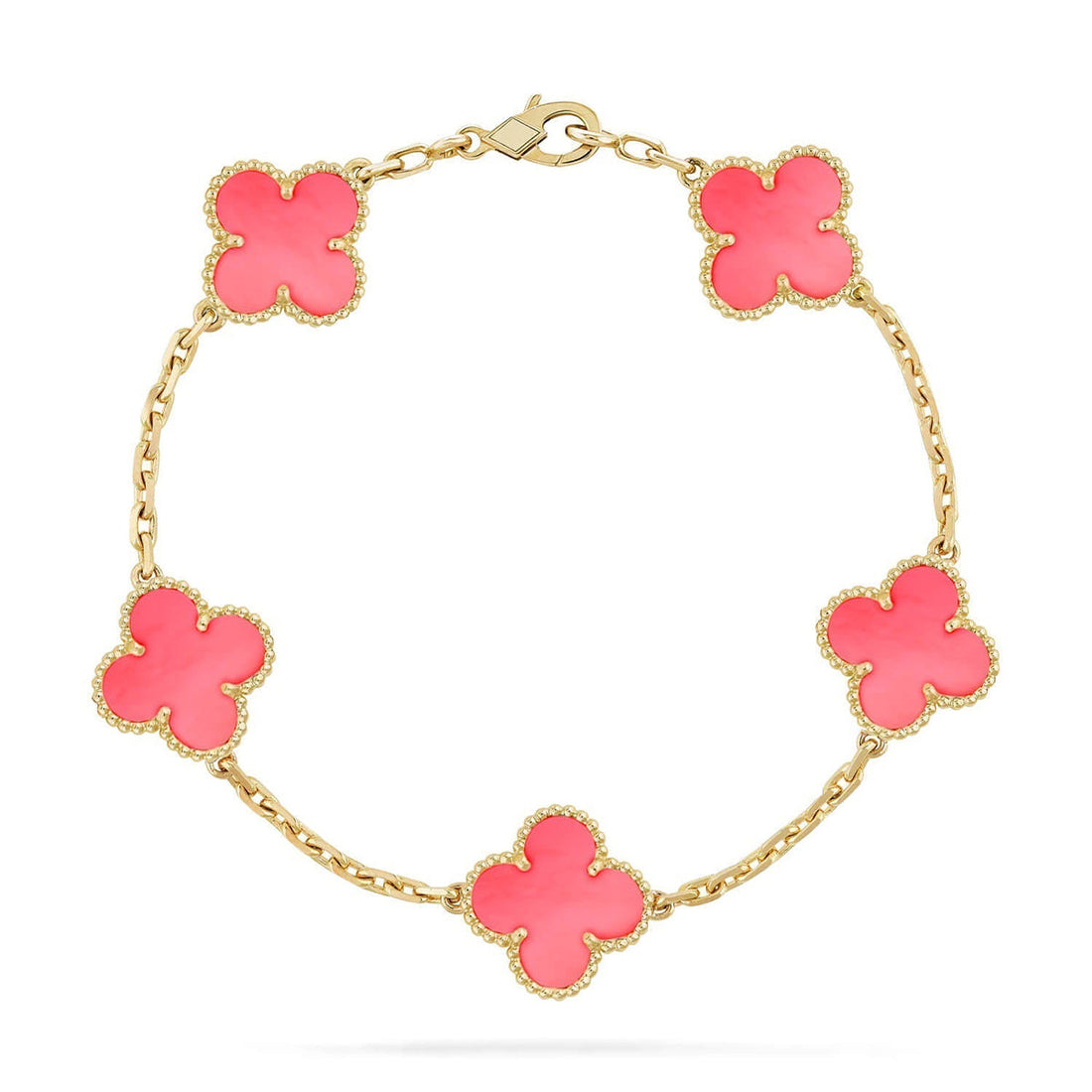 [ORA] CLOVER 5 MOTIFS  PINK MOP BRACELET COLLECTION