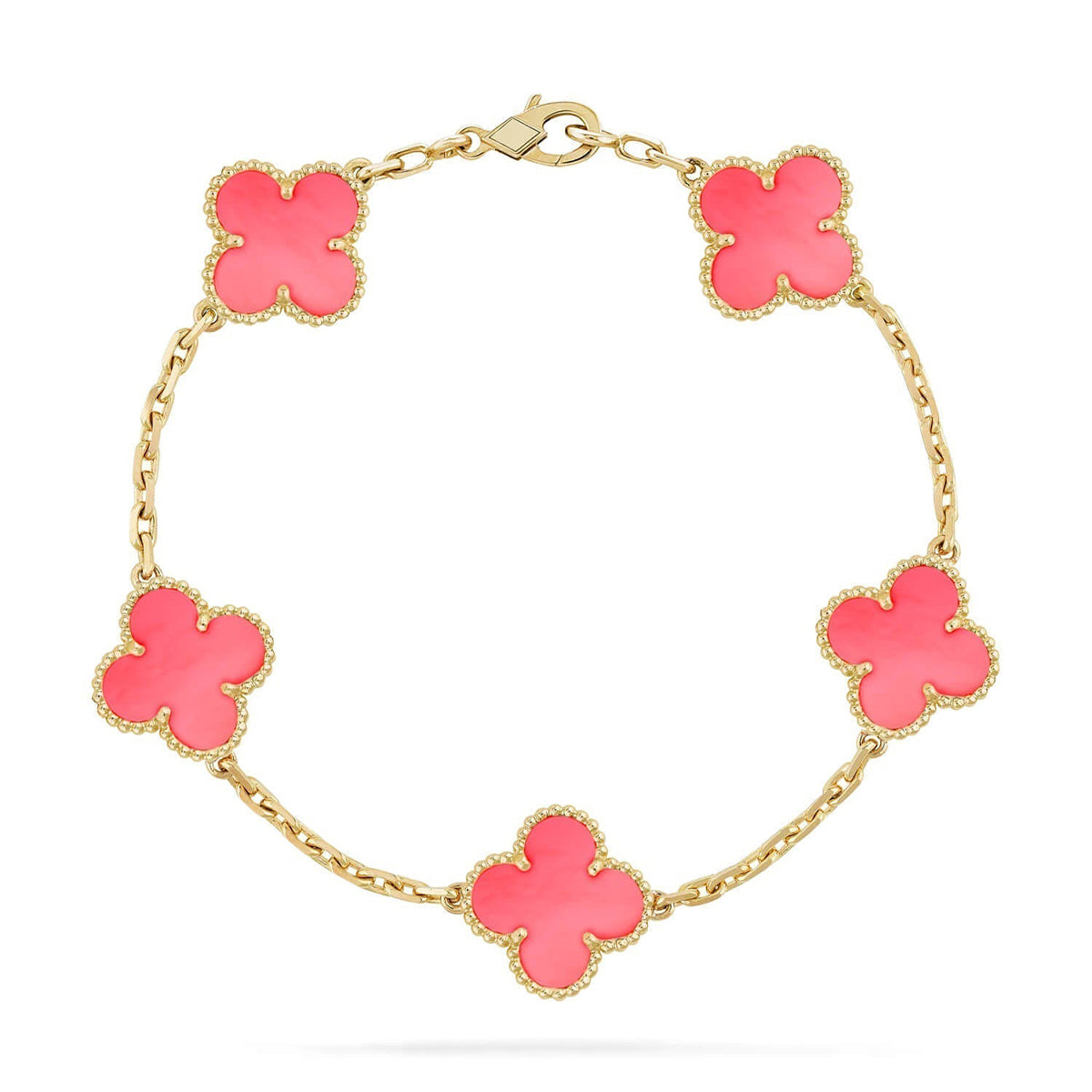 [ORA] CLOVER 5 MOTIFS  PINK MOP BRACELET COLLECTION