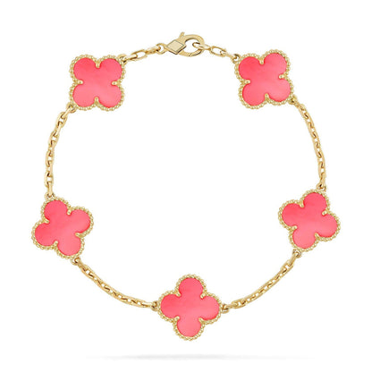 [ORA] CLOVER 5 MOTIFS  PINK MOP BRACELET COLLECTION