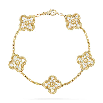 [ORA] CLOVER 5 MOTIF FULL DIAMOND BRACELET COLLECTION
