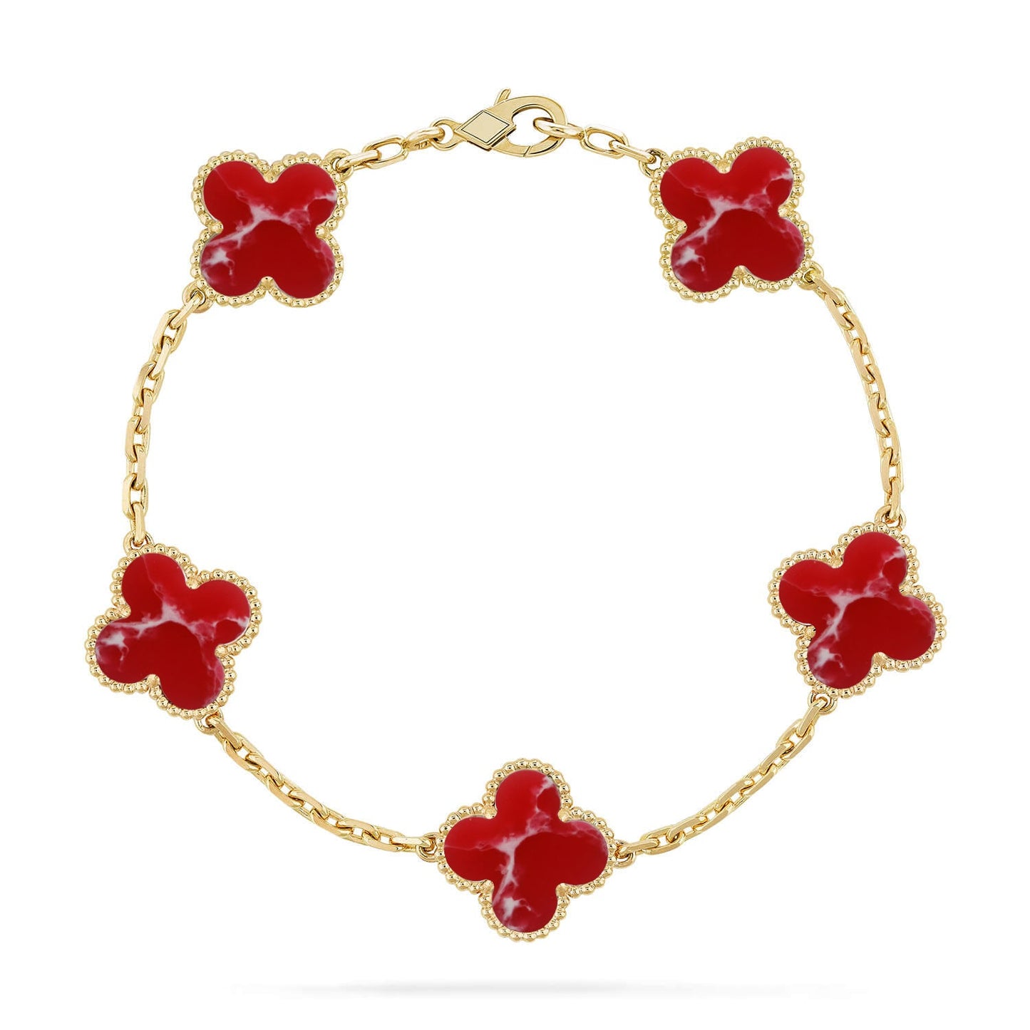 [ORA]CLOVER 5 MOTIF RED PATTERN BRACELET COLLECTION