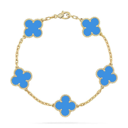 [ORA] CLOVER 5 MOTIF BLUE AGATE BRACELET COLLECTION