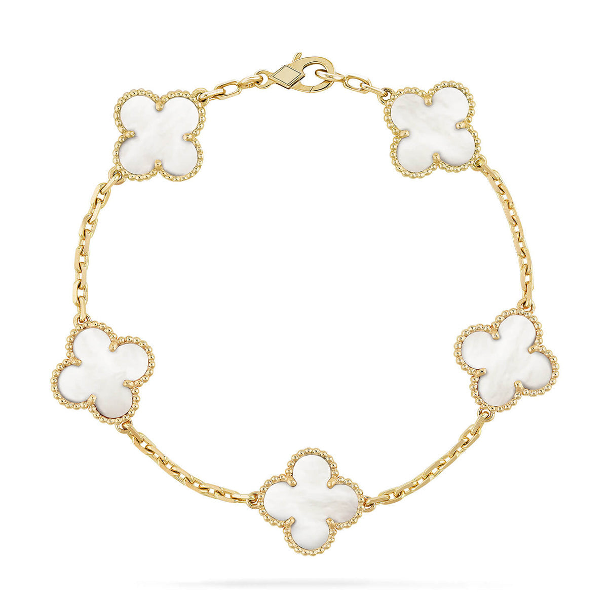 [ORA]CLOVER WHITE PEARL MOP 5 MOTIF BRACELET COLLECTION