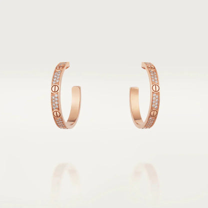 [ORA]LOVE DIAMOND PINK GOLD HOOP EARRINGS