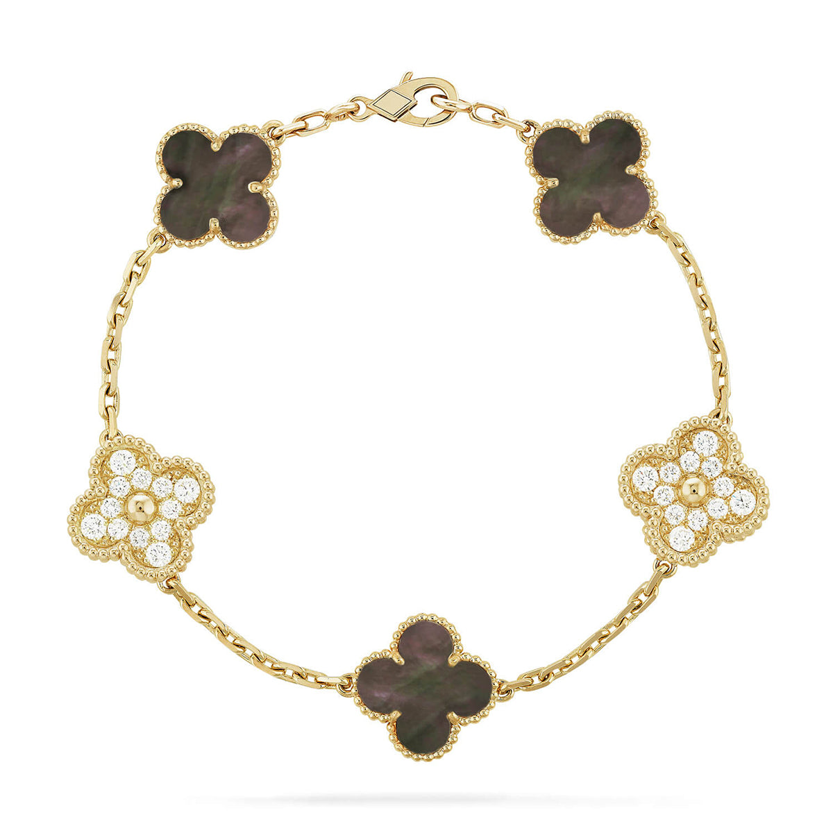 [ORA] CLOVER 5 MOTIF GRAY MOP BRACELET COLLECTION