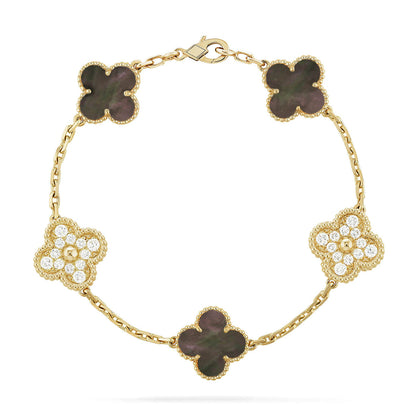 [ORA] CLOVER 5 MOTIF GRAY MOP BRACELET COLLECTION