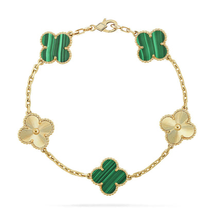 [ORA] CLOVER 5 MOTIF MALACHITE BRACELET COLLECTION