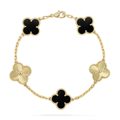 [ORA] CLOVER 5 MOTIF ONYXS BRACELET COLLECTION