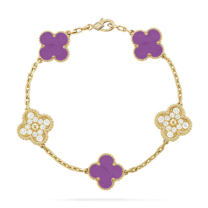 [ORA] CLOVER 5 MOTIF VIOLET BRACELET COLLECTION