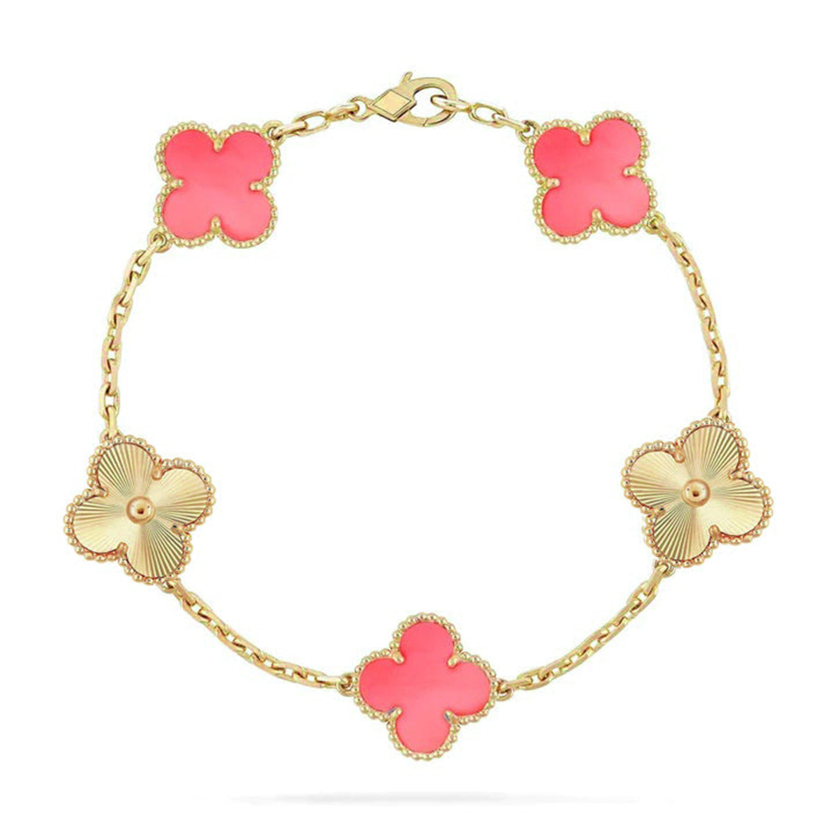 [ORA] CLOVER 5 MOTIFS  PINK MOP BRACELET COLLECTION