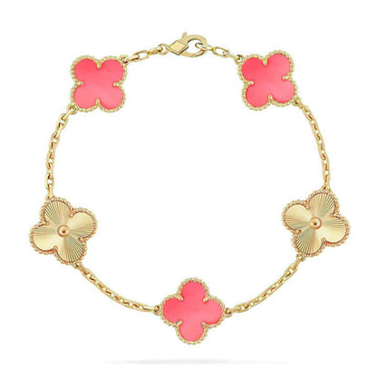 [ORA] CLOVER 5 MOTIFS  PINK MOP BRACELET COLLECTION