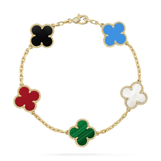 [ORA]CLOVER 5 MOTIFS MULTICOLOR BRACELET