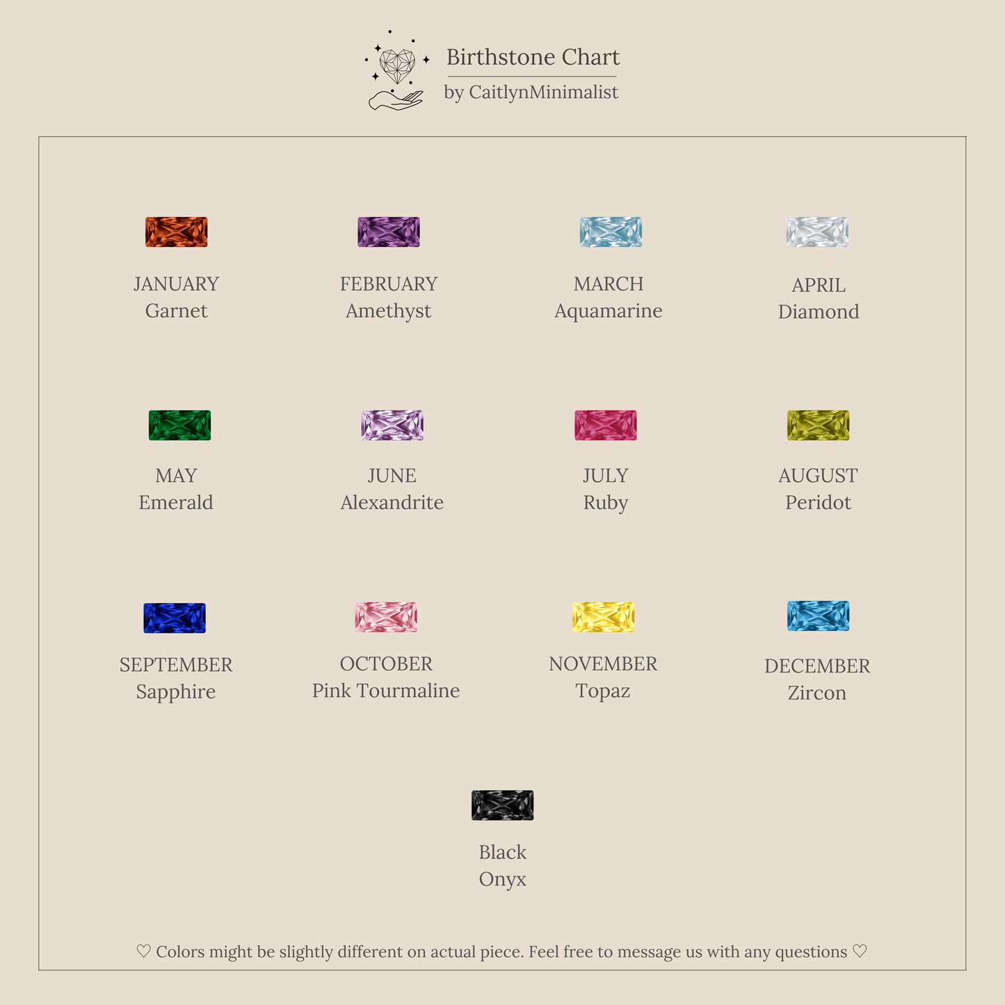 Baguette Birthstone Bracelet