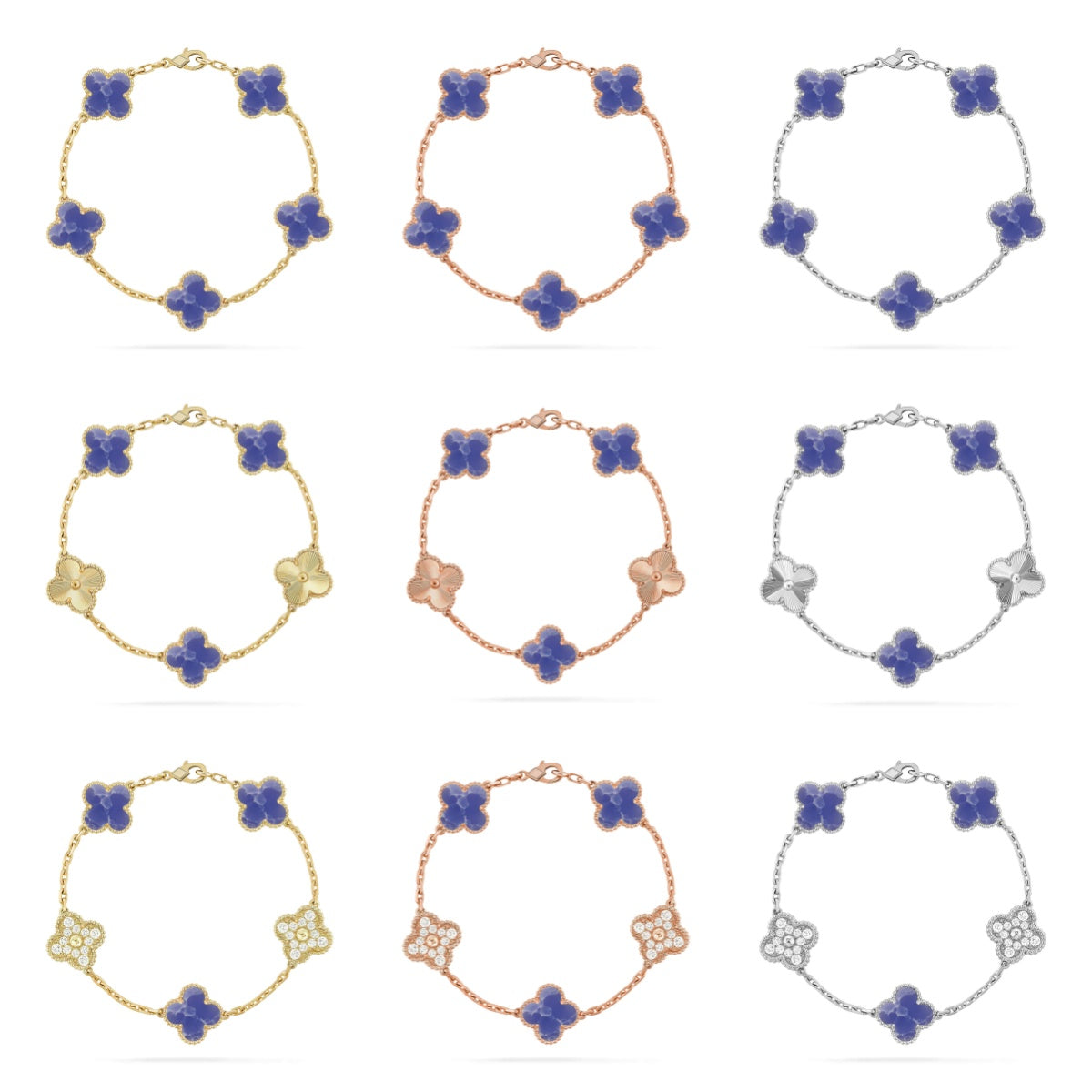 [ORA]CLOVER 5 MOTIF BLUE VEINS BRACELET COLLECTION
