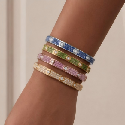[ORA]2026 PAVE GEMSTONE LOVE BRACELET 6.1MM 10 DIAMONDS