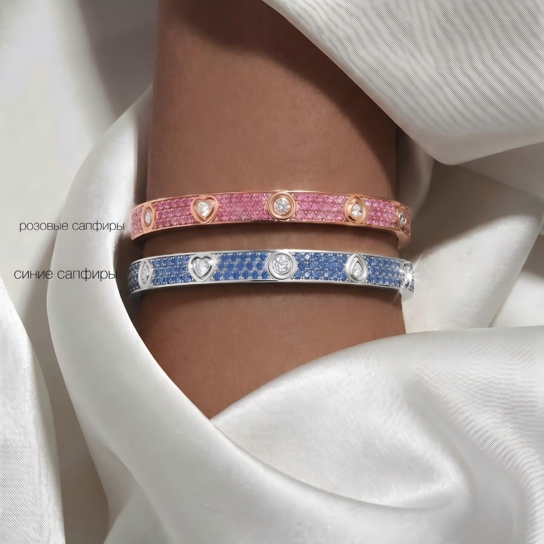[ORA]2026 PAVE GEMSTONE LOVE BRACELET 6.1MM 10 DIAMONDS