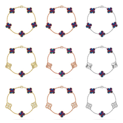 [ORA]CLOVER 5 MOTIF COLOR GEMSTONES BRACELET COLLECTION