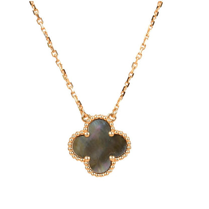 [ORA]CLOVER 15MM  GRAY MOTHER OF PEARL NECKLACE