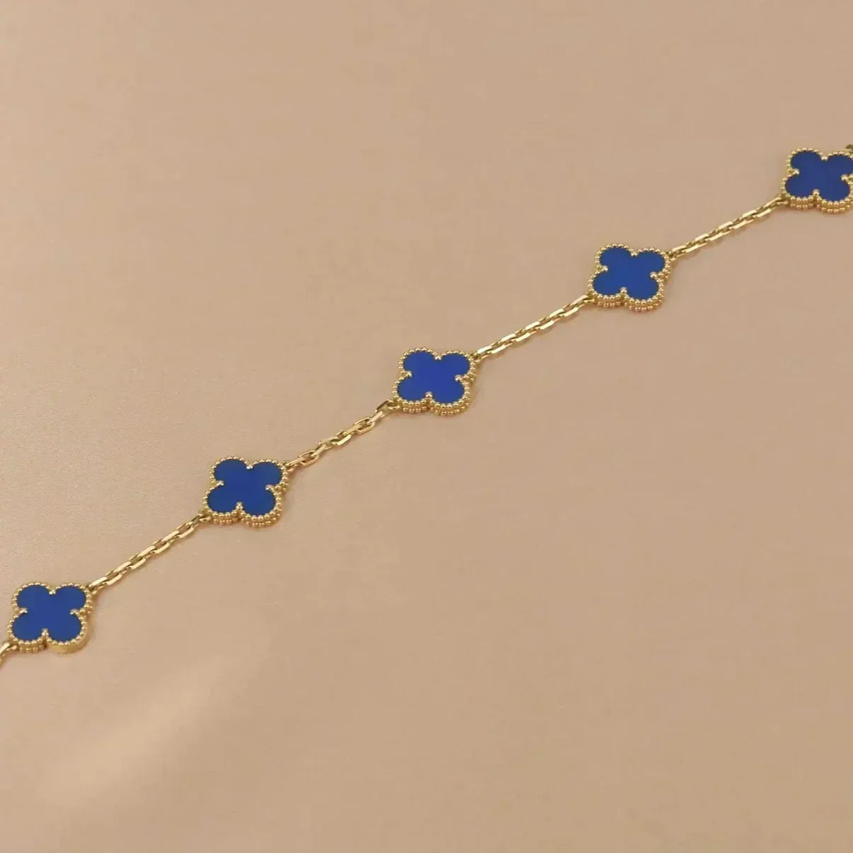 [ORA] CLOVER 5 MOTIF BLUE AGATE BRACELET COLLECTION