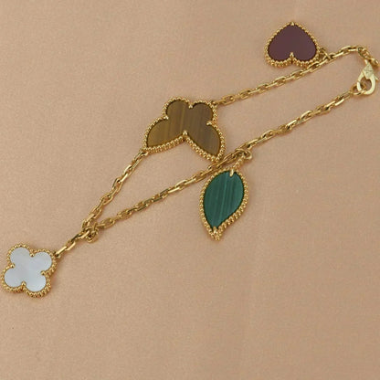[ORA]LUCKY SPRING 5 MOTIF GOLD BRACELET