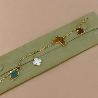 [ORA]LUCKY SPRING 5 MOTIF GOLD BRACELET