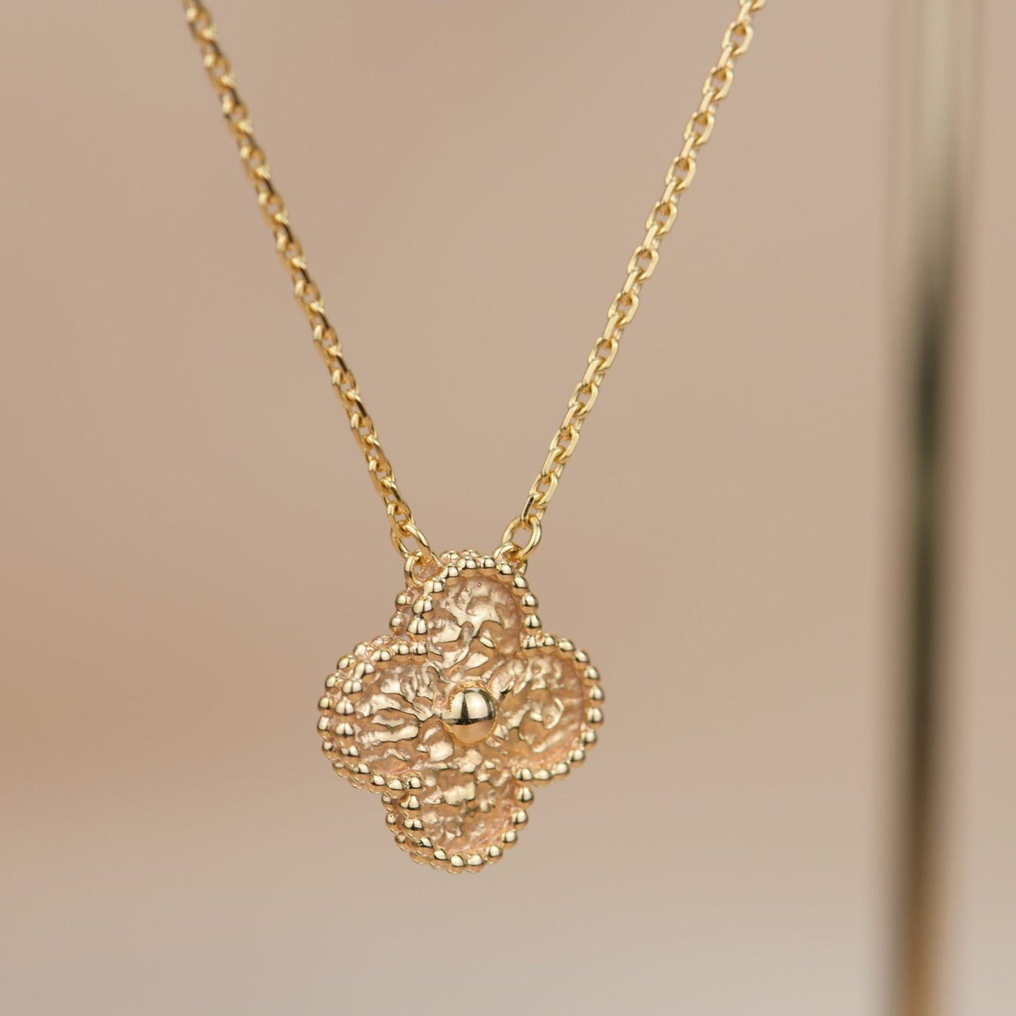 [ORA]CLOVER 15MM  BRONZING NECKLACE