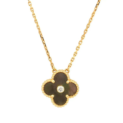 [ORA]CLOVER 15MM DIAMOND AND MOTHER-OF-GREY NECKLACE
