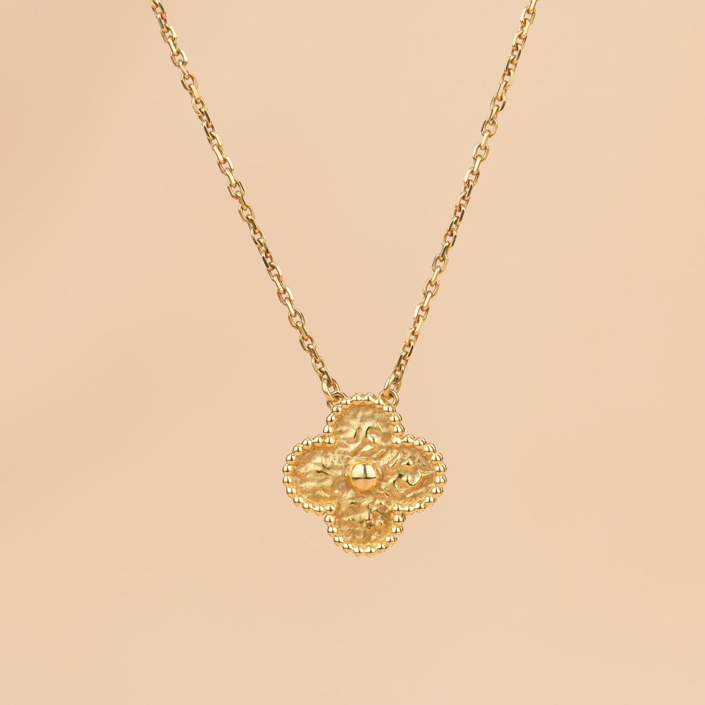 [ORA]CLOVER 15MM  BRONZING NECKLACE