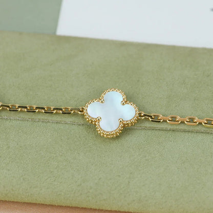 [ORA]CLOVER WHITE PEARL MOP 5 MOTIF BRACELET COLLECTION