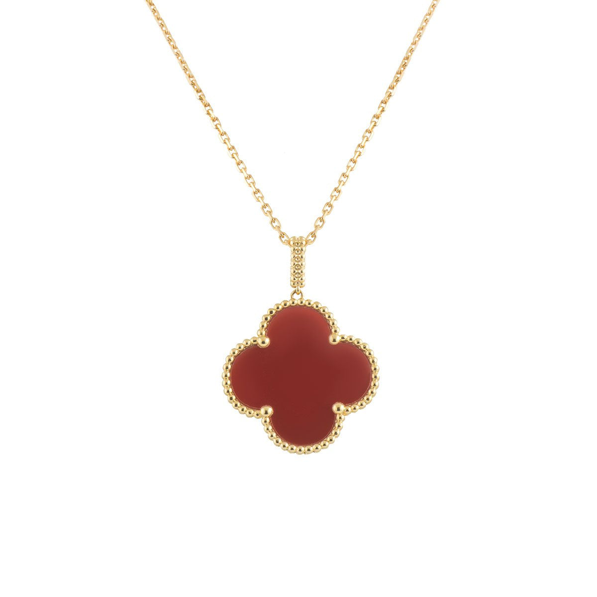 [ORA]CLOVER 25MM HALSKETTE GOLD KARNEOL