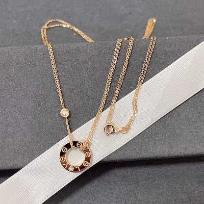 [ORA]LOVE NECKLACE 16MM 2 DIAMONDS