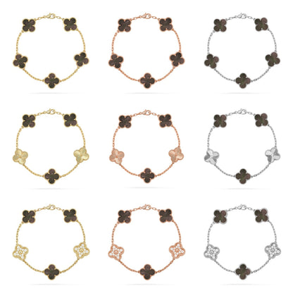 [ORA] CLOVER 5 MOTIF GRAY MOP BRACELET COLLECTION