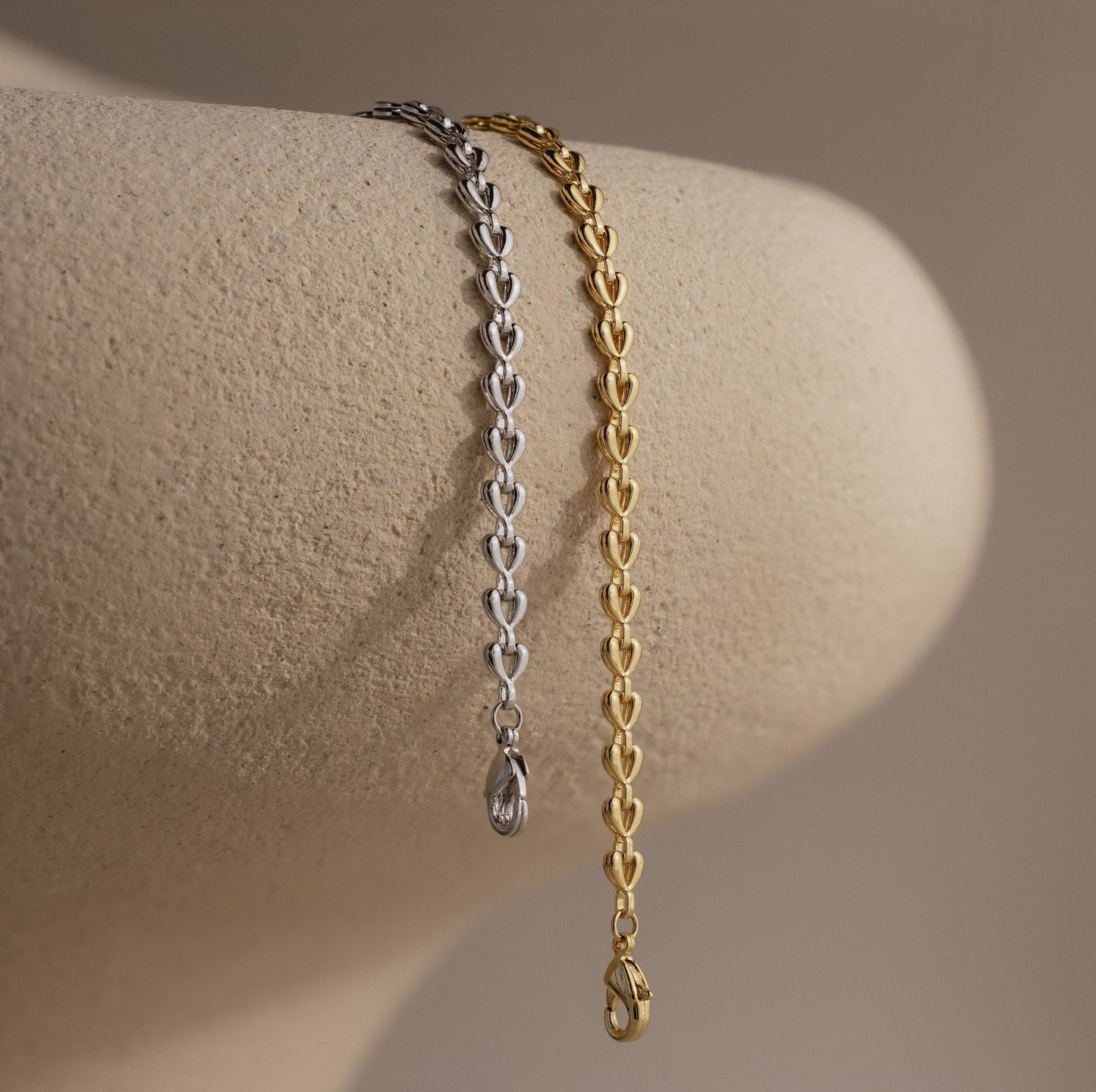 Tiny Link Heart Bracelet
