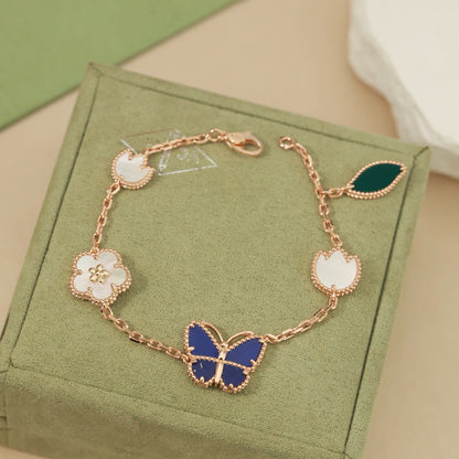 [ORA]LUCKY SPRING BUTTERFLY 5 MOTIF BRACELET