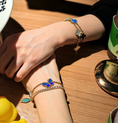 [ORA]LUCKY SPRING BUTTERFLY 5 MOTIF BRACELET