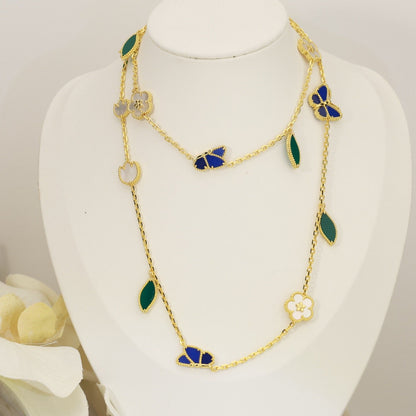 [ORA]LUCKY SPRING BUTTERFLY 15 FLOWER NECKLACE