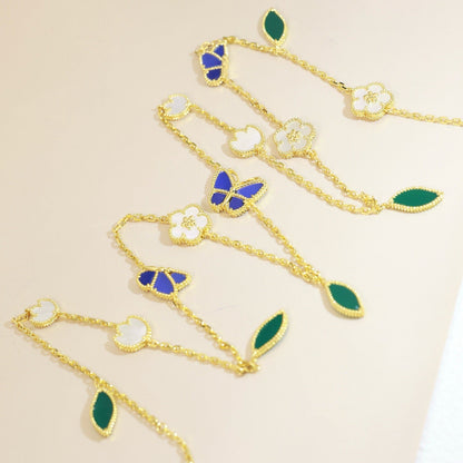 [ORA]LUCKY SPRING BUTTERFLY 15 FLOWER NECKLACE