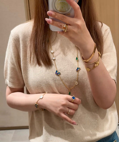 [ORA]LUCKY SPRING BUTTERFLY 15 FLOWER NECKLACE