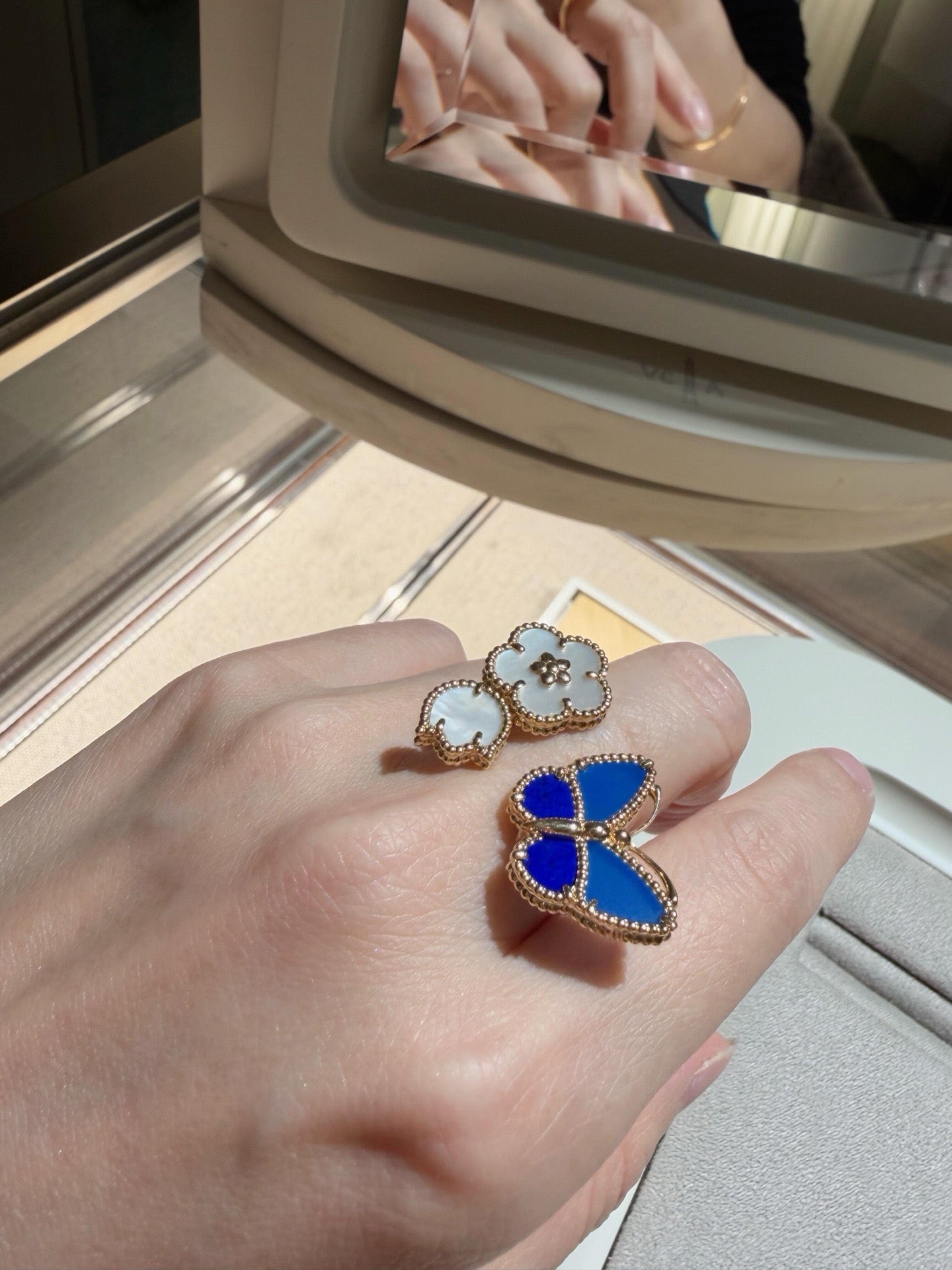 [ORA]LUCKY SPRING BUTTERFLY OPEN-FACE RINGS