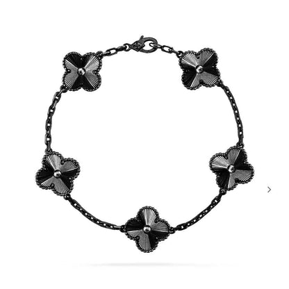 [ORA]CLOVER 5 MOTIF BLACK BRACELET